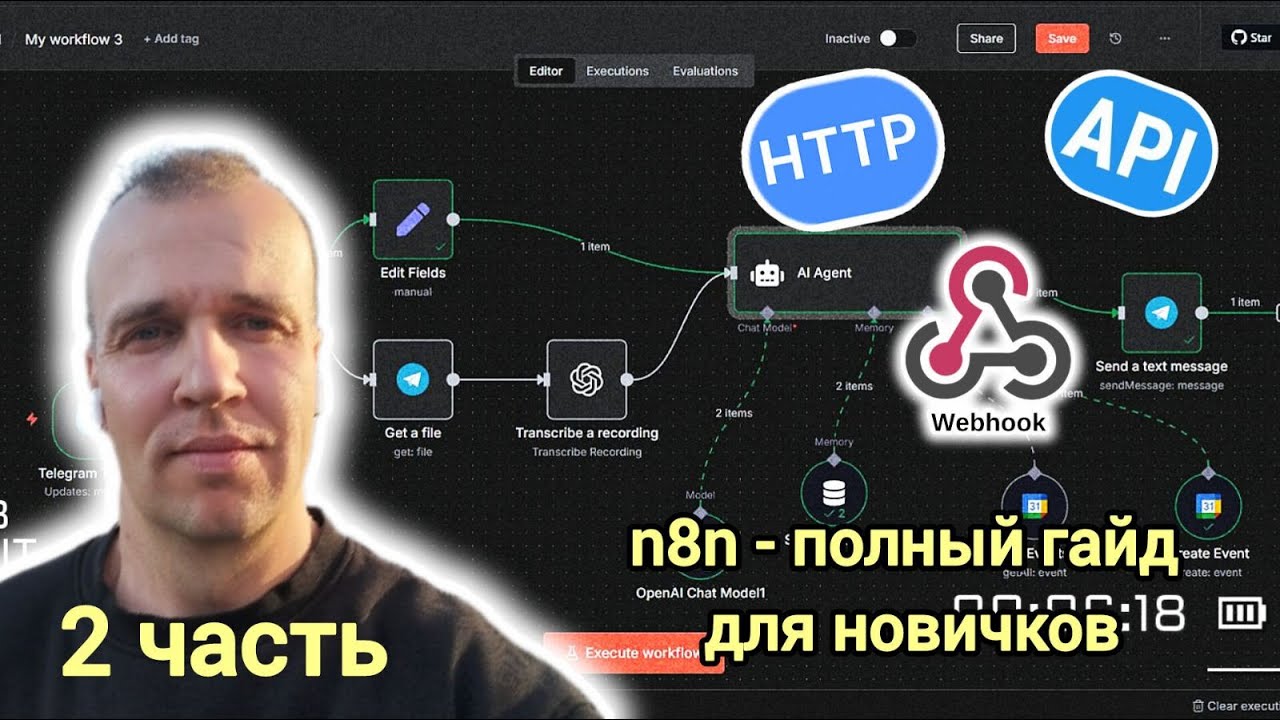 Автоматизация с n8n: API, HTTP-запросы и вебхуки, промт -инжиниринг