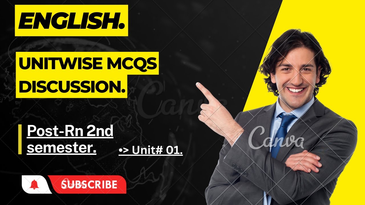 English unitwise mcqs in urdu explaination| Post-Rn 2nd semester| Unit#01| English|