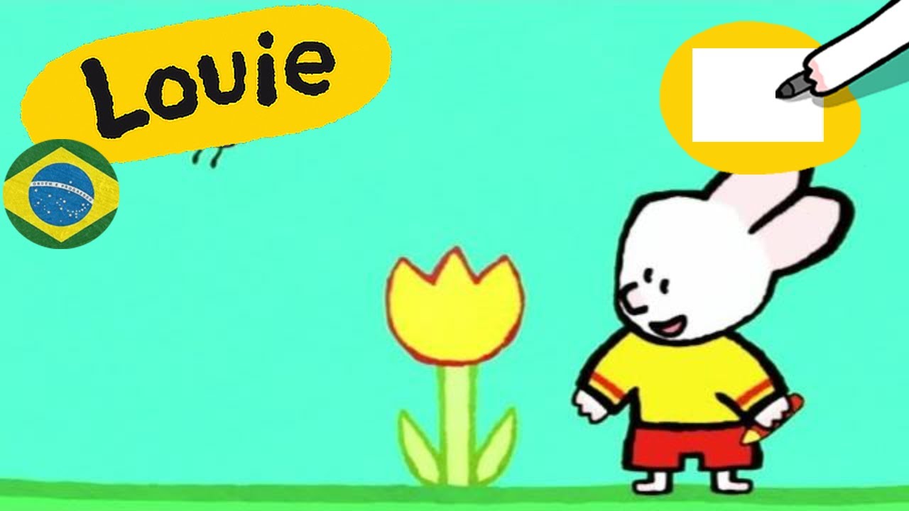 Louie, desenhe me 🎨✐ Louie, desenhe um Flor ✐ | Desenhos animados para crianças