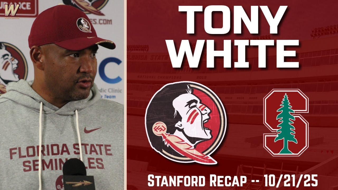Тони Уайт, FSU Stanford, 21 октября 2025 г. | Футбол FSU | Футбол штата Флорида | Warchant TV