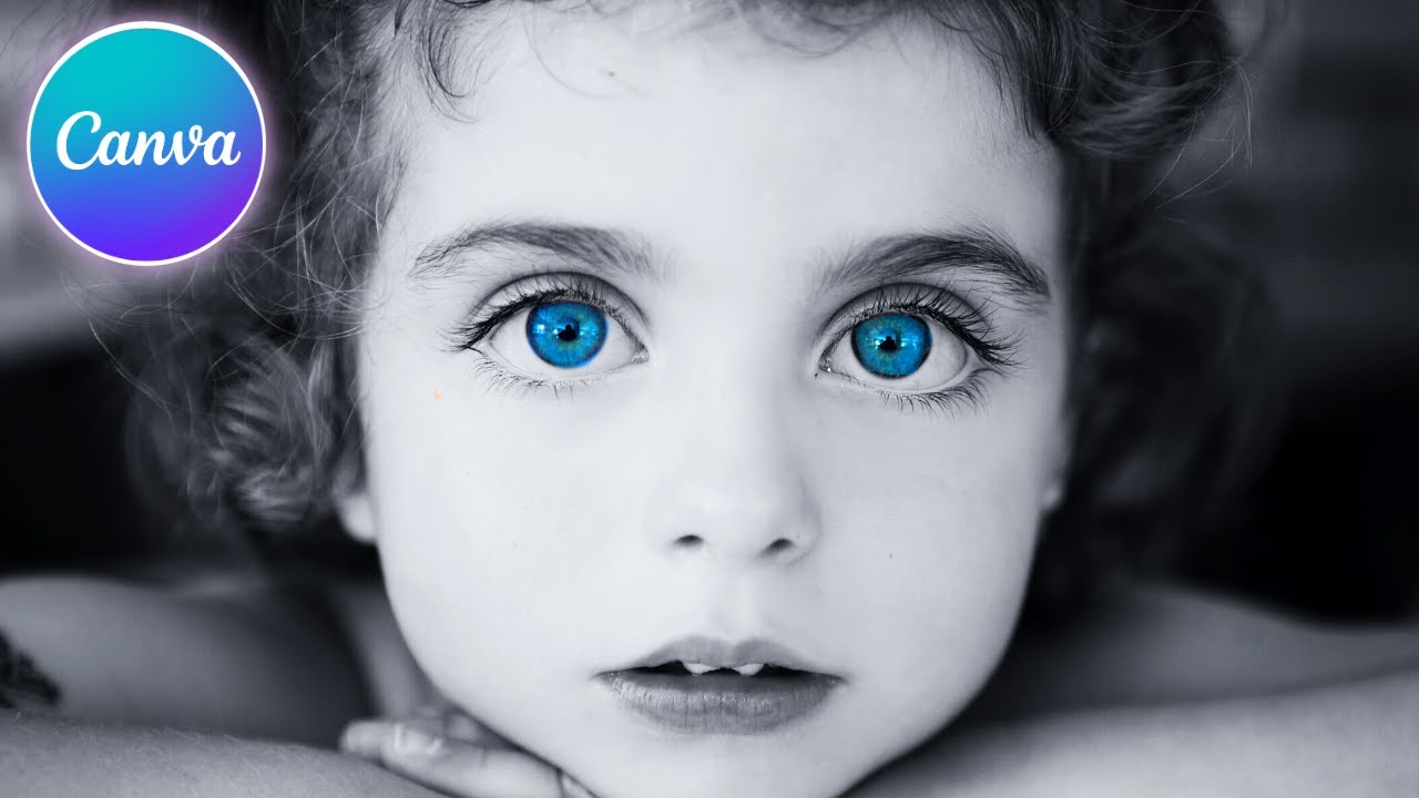Colored Eyes in Black and White Photo Using Canva