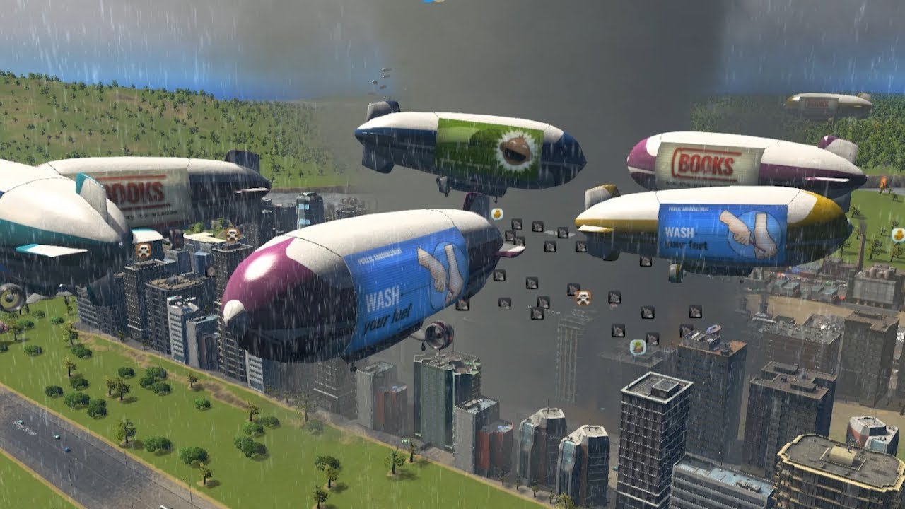When City Planning in Cities Skylines Requires Over 600 Blimps