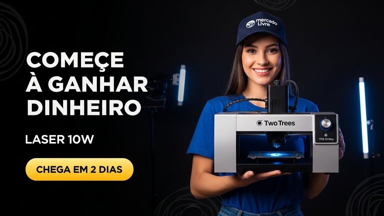 Impressora CNC Laser TTS-10 Pro 10W Wi-Fi: Vale a Pena?  Máquina de Corte e Gravação a Laser
