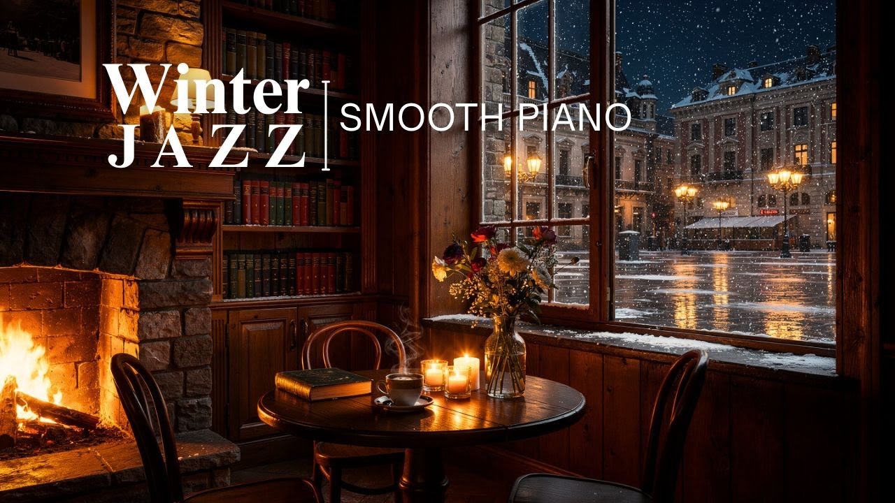 Winter Jazz Night ❄️ Smooth Piano Ambience for Study, Relax, Focus & Cozy Snowy Nights