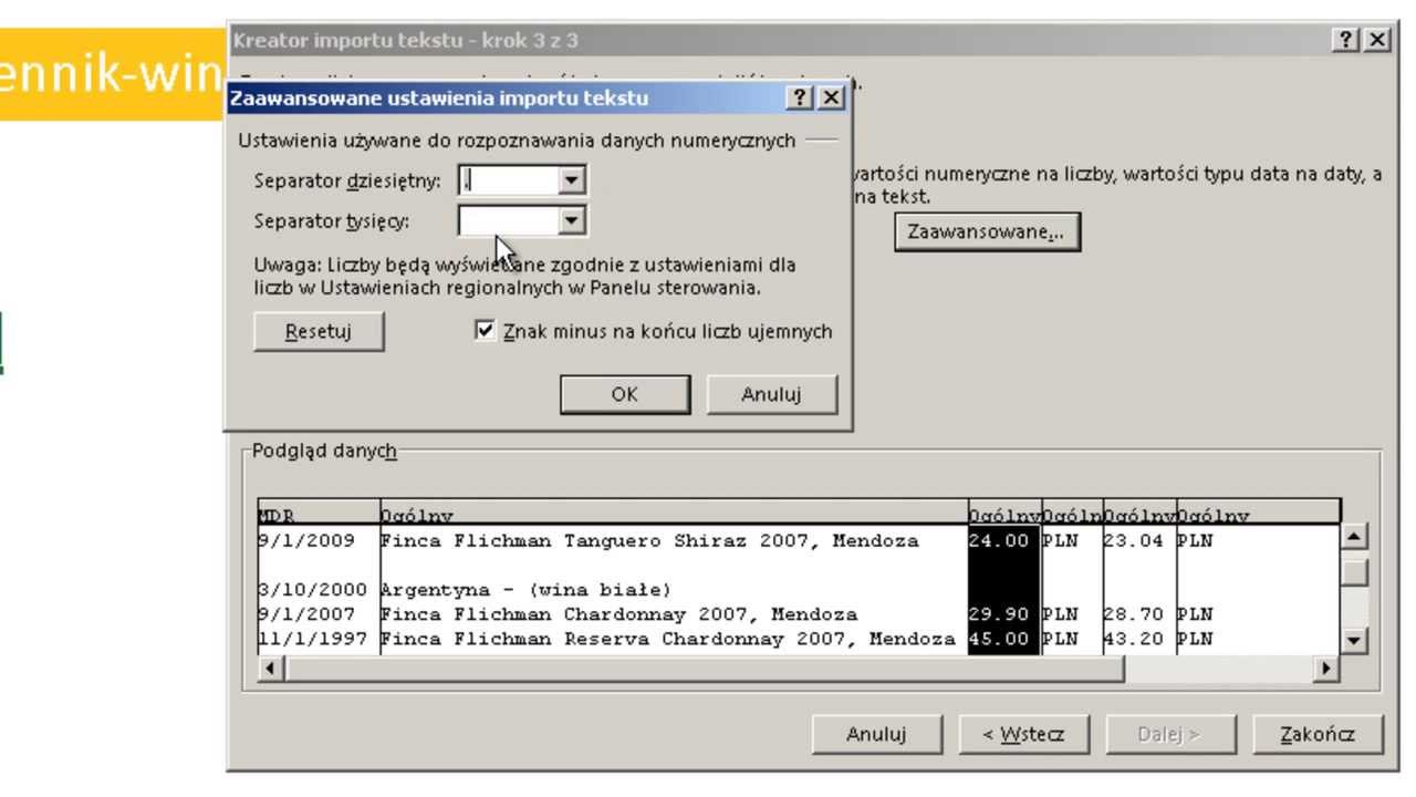 excel-162 - Import danych (txt, csv) 3/4 - poprawianie liczb i dat