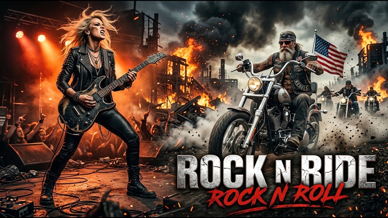 Best Music Rock N Roll 🎸 Rock N Ride 🔥 Rebel Wheels | Rock N’ Roll Ride Across America