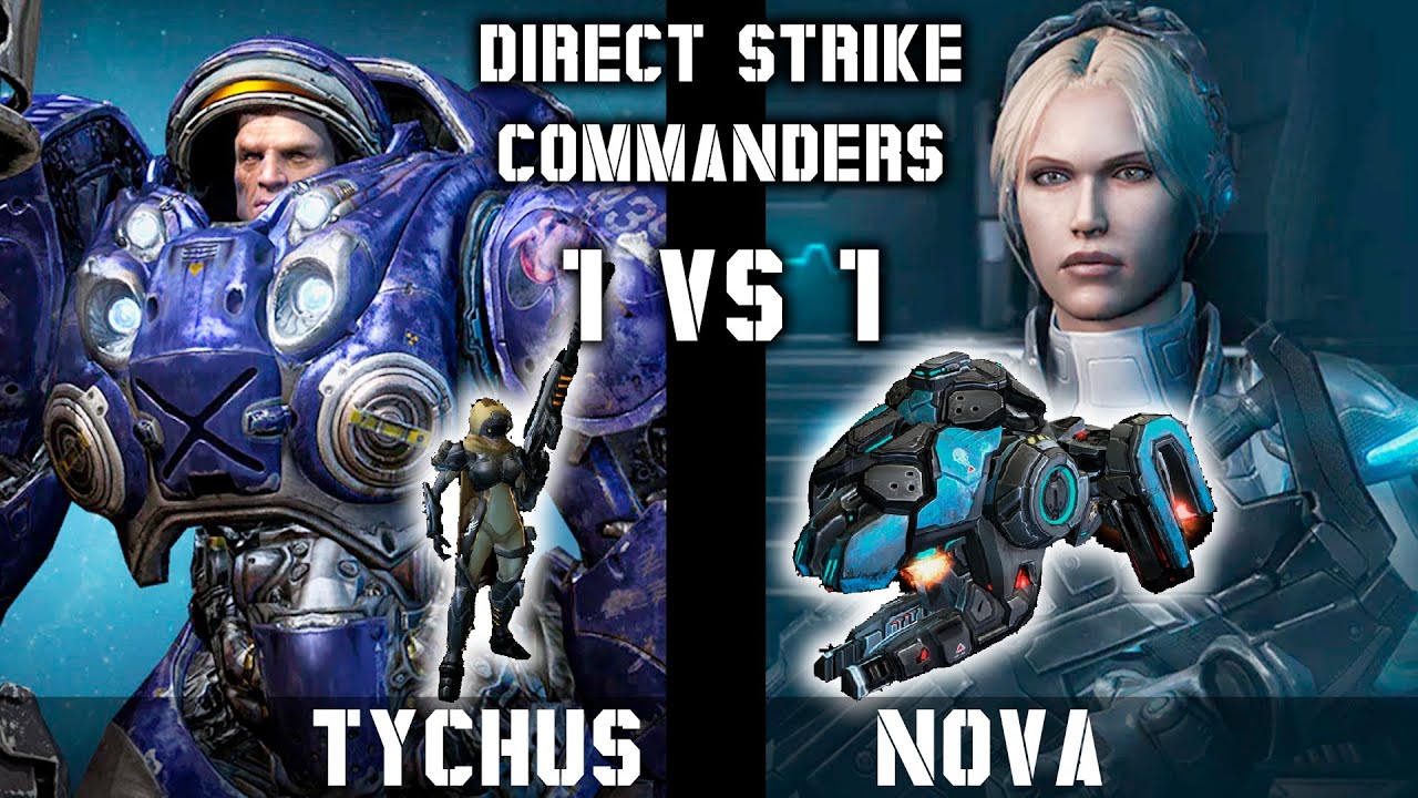 Tychus vs Nova (1vs1) | Mind control - Liberators - Intense micro | Direct Strike Commanders 1vs1