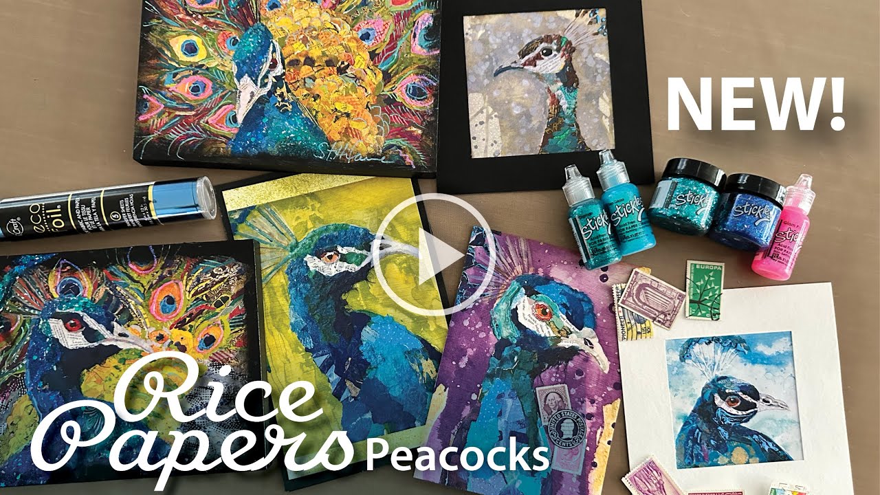 Peacock Rice Papers from My Art–Tutorial Tidbits