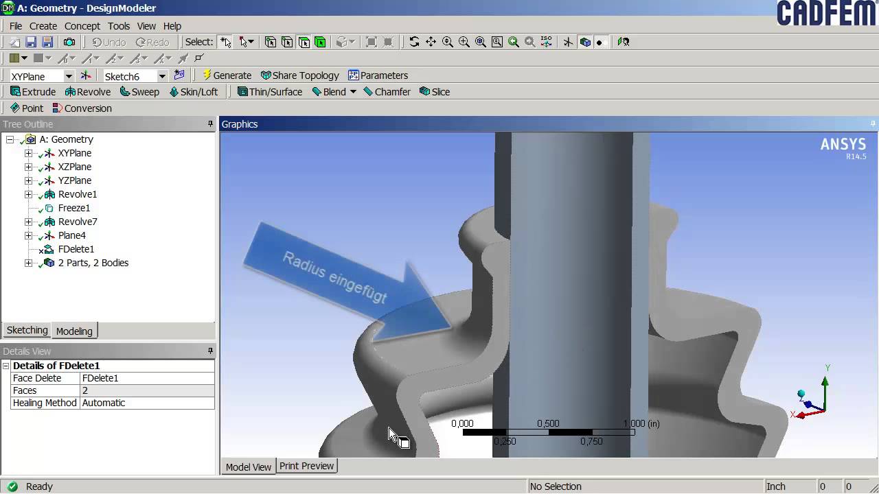 Selektives Geometrieupdate ohne Neuvernetzung des gesamten Assemblies mit ANSYS Workbench v14.5