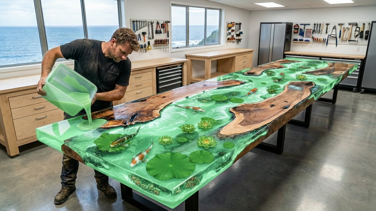 Creating Extremely Dangerous Epoxy Wood Tables // This Technology Has Made Me Extremely Rich