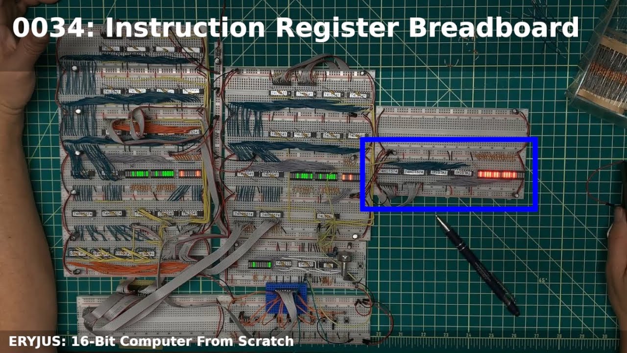 0034: Instruction Register Breadboard | 16-Bit Computer From Scratch