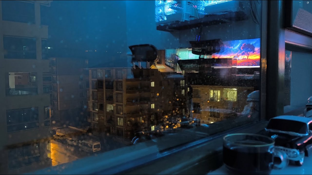 A Rainy Night from My Window 🌧️ | Real Ambience