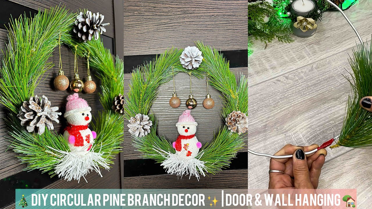 ✨ DIY Circular Pine Branch Decor | Festive Door & Wall Hanging 🎄