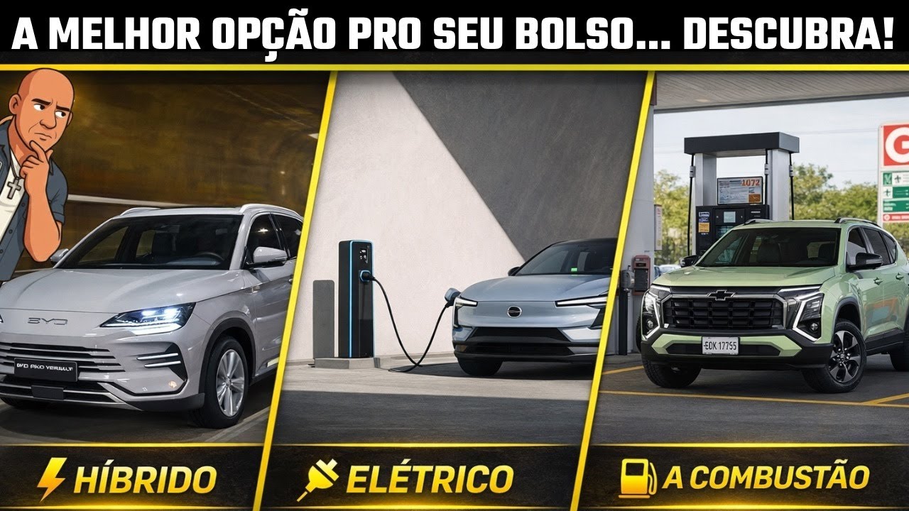 Elétrico, Híbrido ou Combustão: Qual REALMENTE Vale a Pena comprar em 2026?