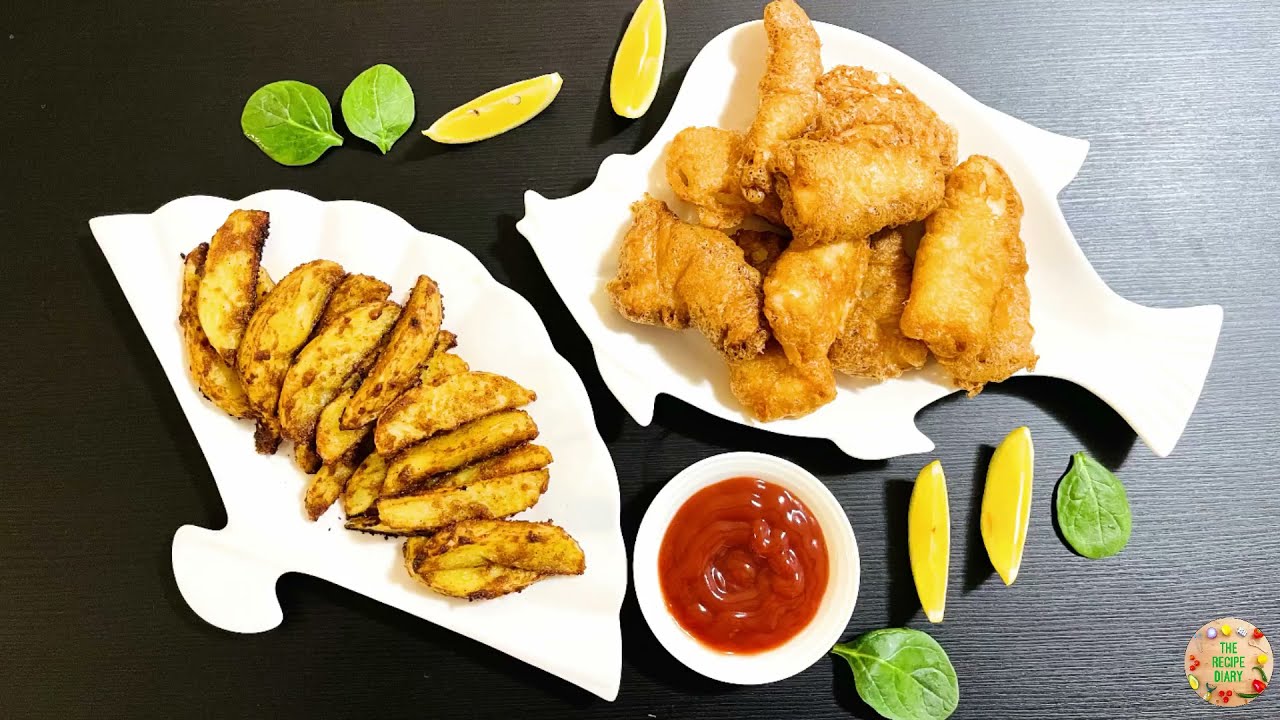 GLUTEN-FREE FISH & CHIPS | #glutenfree Batter Fried Fish & Baked Potato Wedges