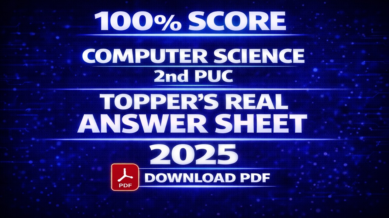 Computer Science 2nd PUC Topper's Real Answer Sheet 2025