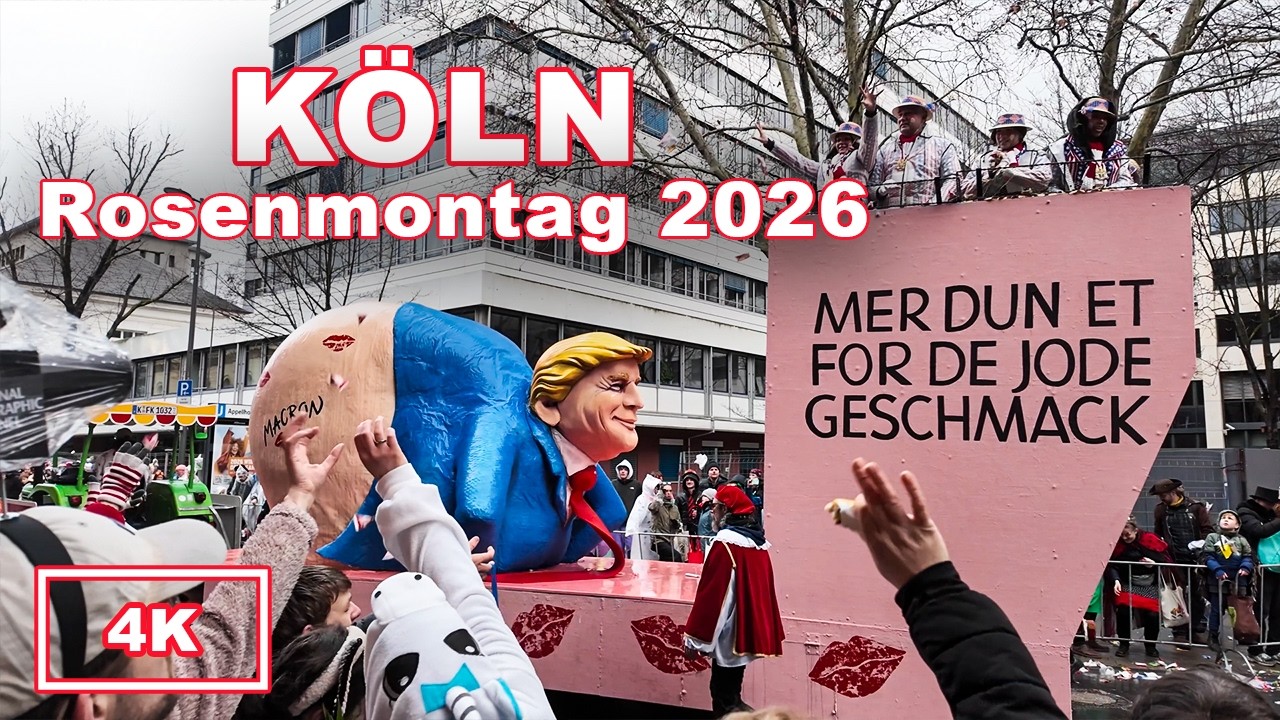 Kölner Rosenmontagszug 2026 🎭 Trump, Merz, FC Köln & Dreigestirn 🎉 Karneval Köln 4K