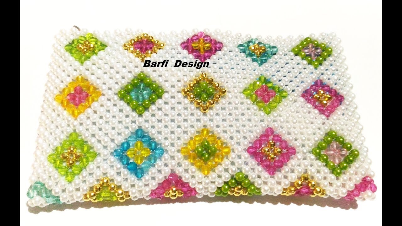 How to make Crystal Purse/Beaded Purse  (Barfi design ).Design 5| Nomi.Namita crafts |