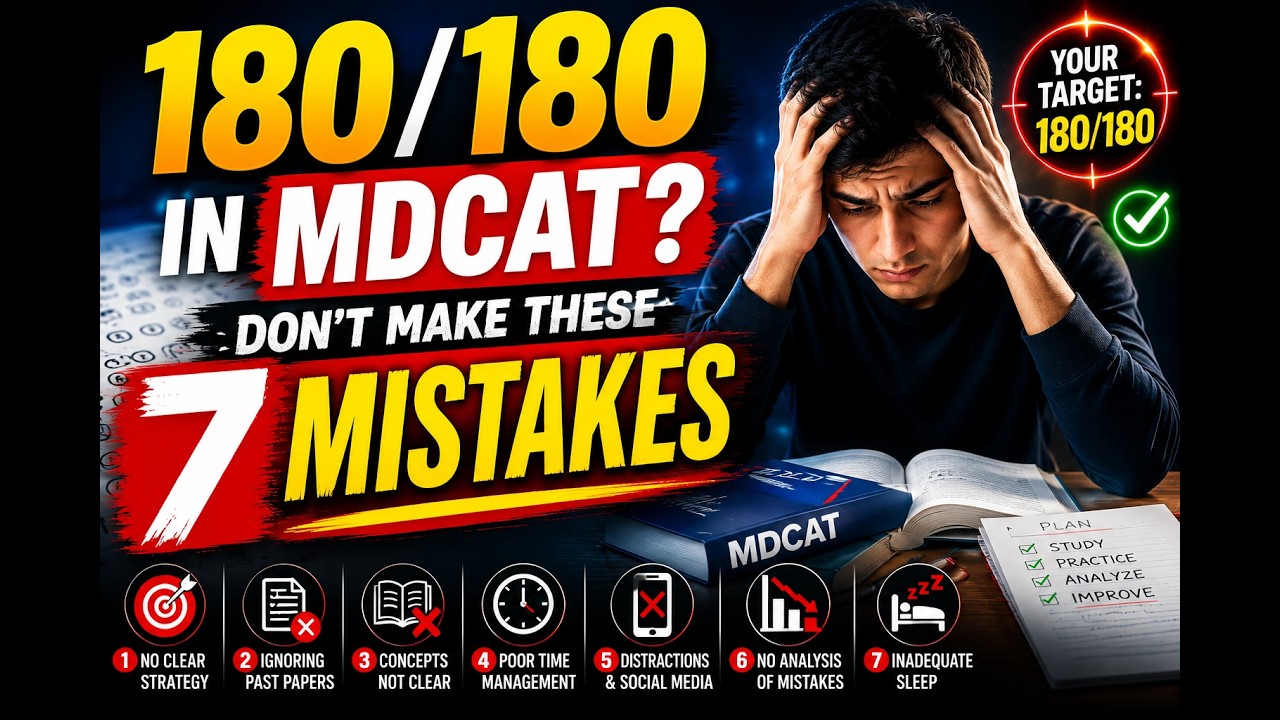 🎯180/180 in MDCAT? Don't Make These 7 Mistakes! 🚨