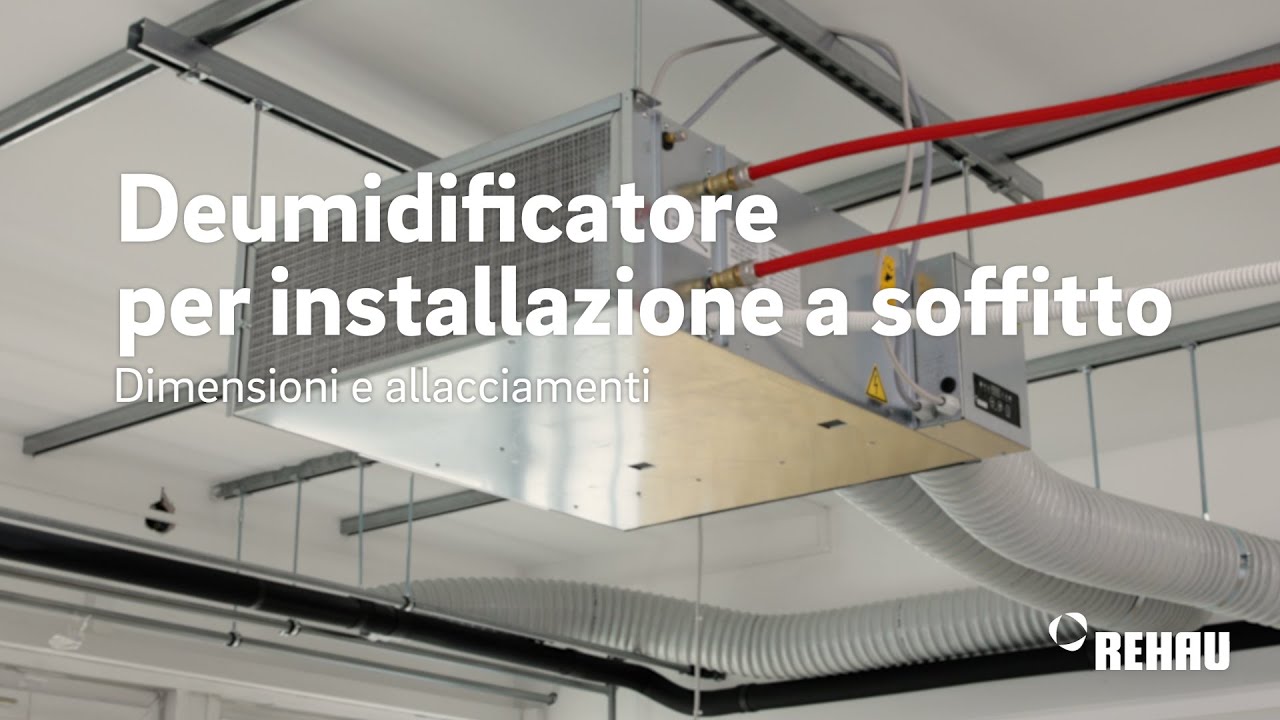 Deumidificatore per installazione a soffitto | Dimensioni e allacciamenti