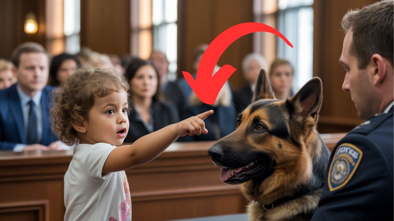 3 Year Old Girl Points at Police Dog in Courtroom, Says Two Words — The Room Goes Completely Silent