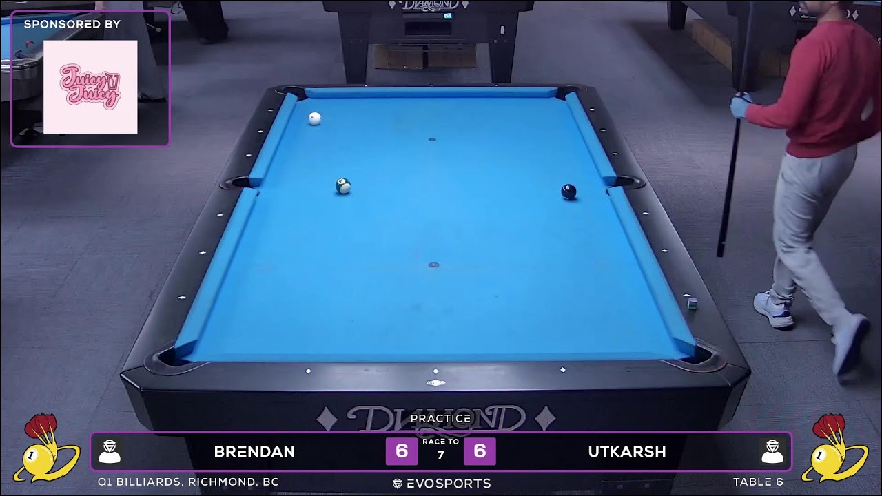 BRENDAN vs UTKARSH - Q1 BILLIARDS - TABLE 6 | EvoSports