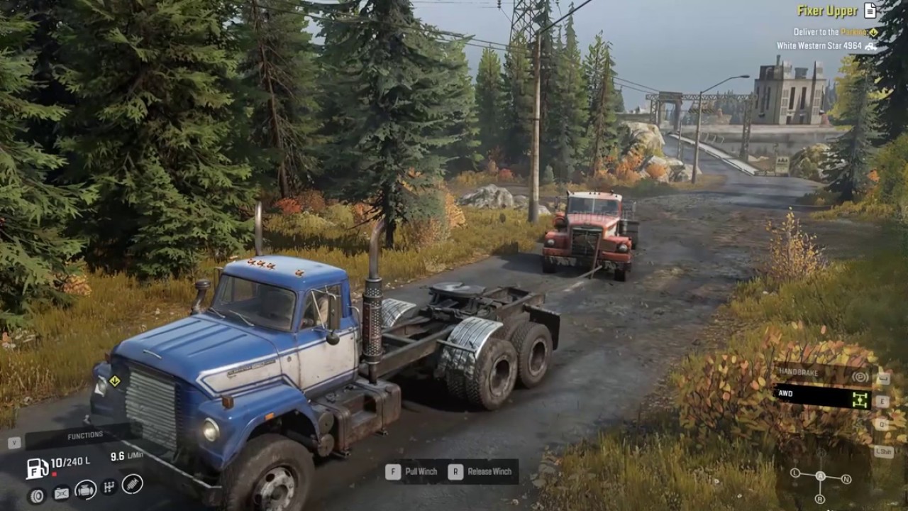 SnowRunner gameplay - Rescuing the White Western Star truck