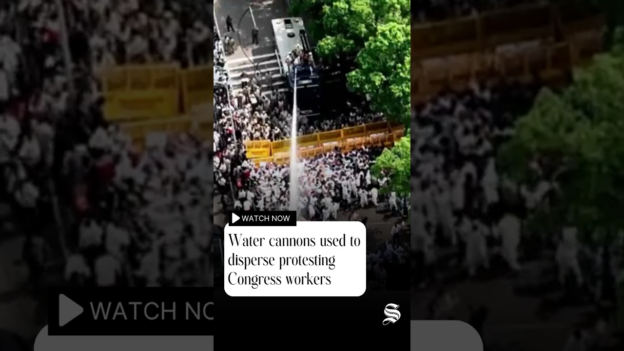 Water cannons used to disperse Congress workers protesting Gulzar Singh&rsquo;s death