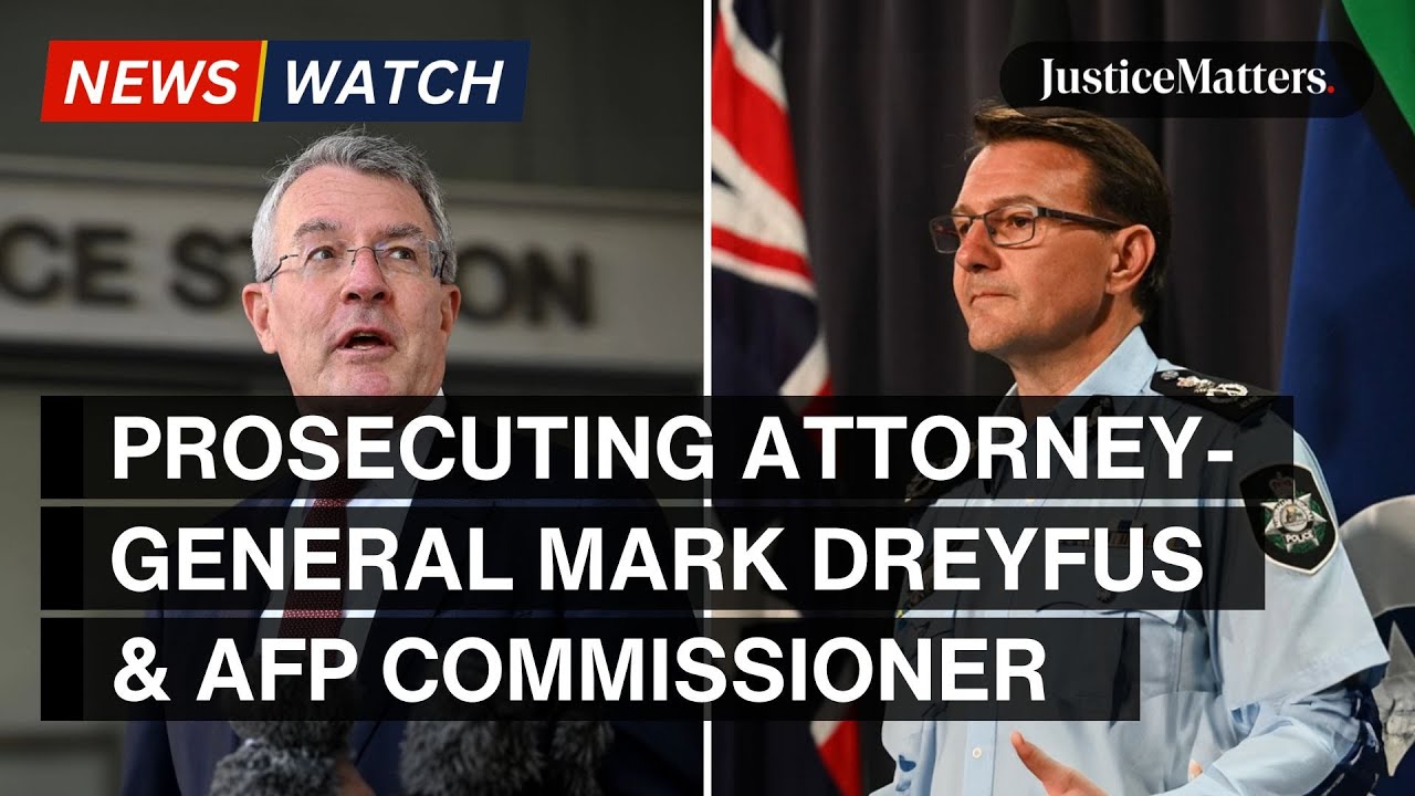 Prosecuting Attorney-General Mark Dreyfus & AFP Commissioner Reece Kershaw.