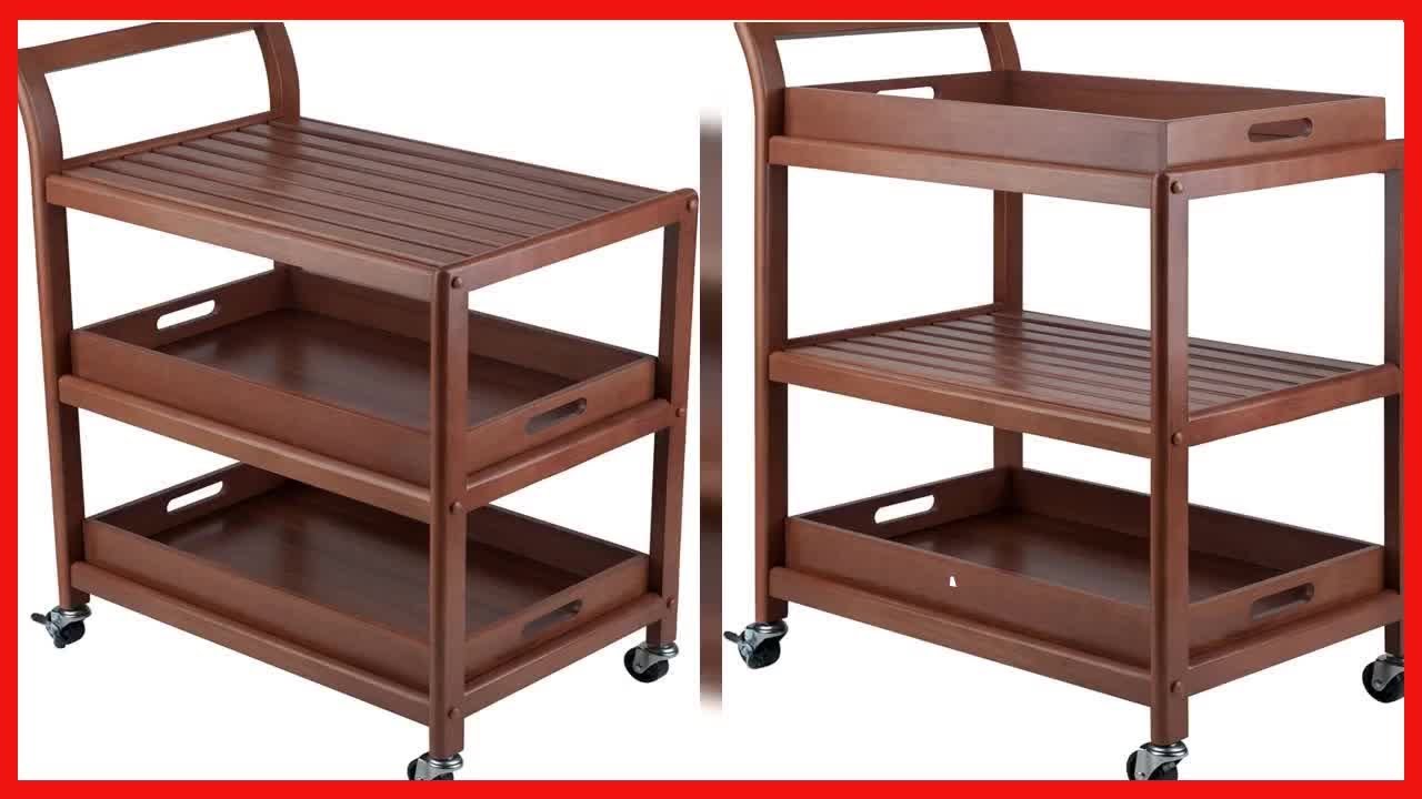 Bon produit -  Winsome Albert Entertainment Chariot de cuisine Noyer 24,8 x 15,98 x 33,27