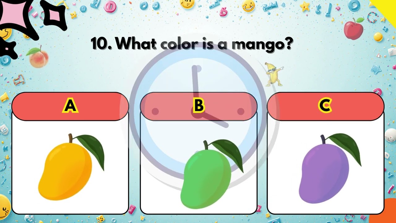 Pick It Right 🍎  Fruit Color Quiz for Kids 🎨  Choose the Correct Answer  Preschool Learning