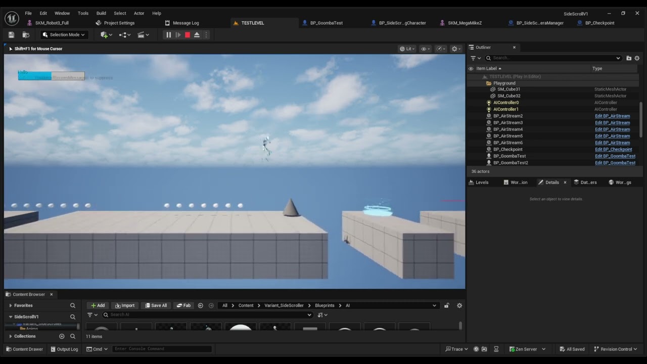 Side Scroller Gün 1 - Unreal Engine