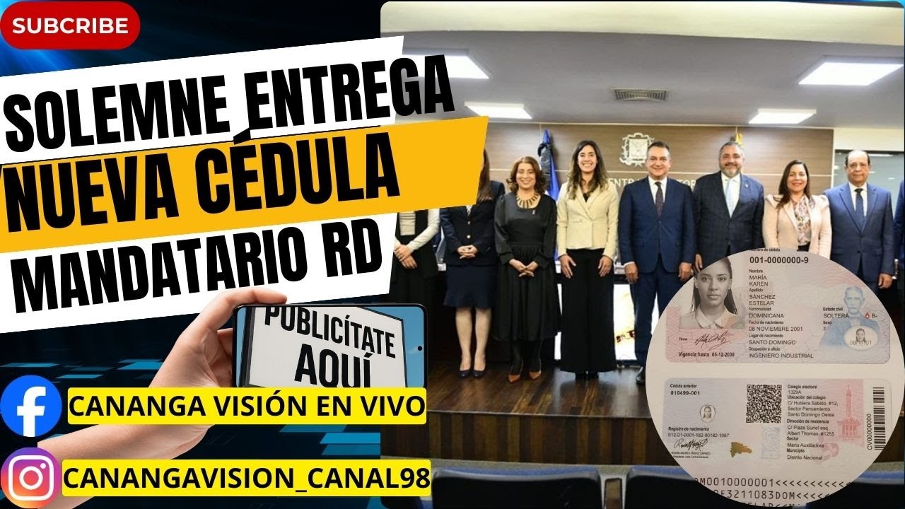 Acto solemne de entrega de la nueva cédula al mandatario dominicano”