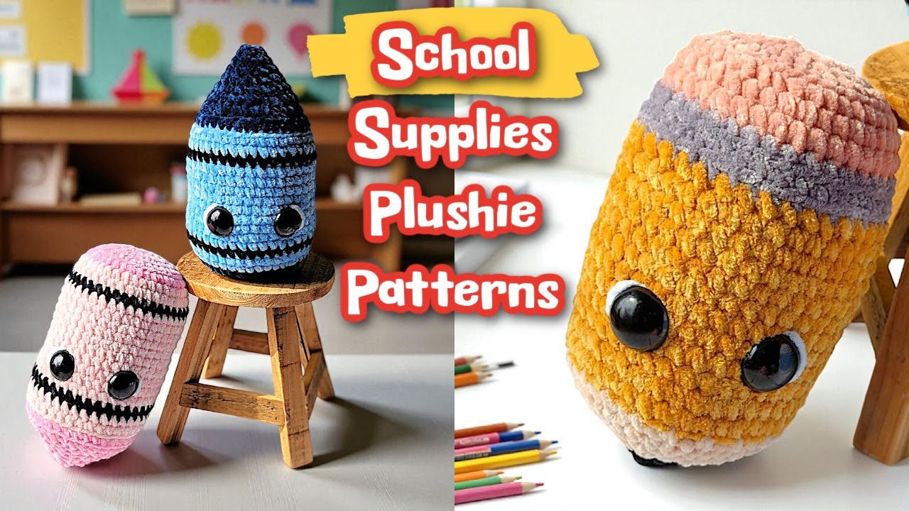 Easy Amigurumi School Supplies Crochet Tutorial | Perfect for Back to School Crochet Projects!