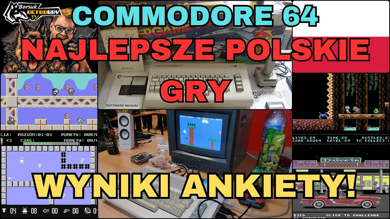 Borsuk Retro Gry TV: COMMODORE 64 - TOP 20 Najlepszych Polskich Gier z Epoki (Wyniki Ankiety)