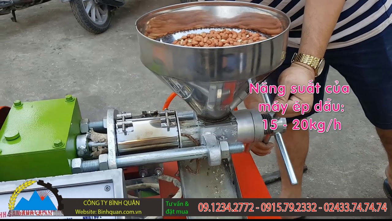 M&aacute;y &eacute;p dầu lạc đa năng B&igrave;nh Qu&acirc;n - &Eacute;p c&aacute;c loại dầu thực vật