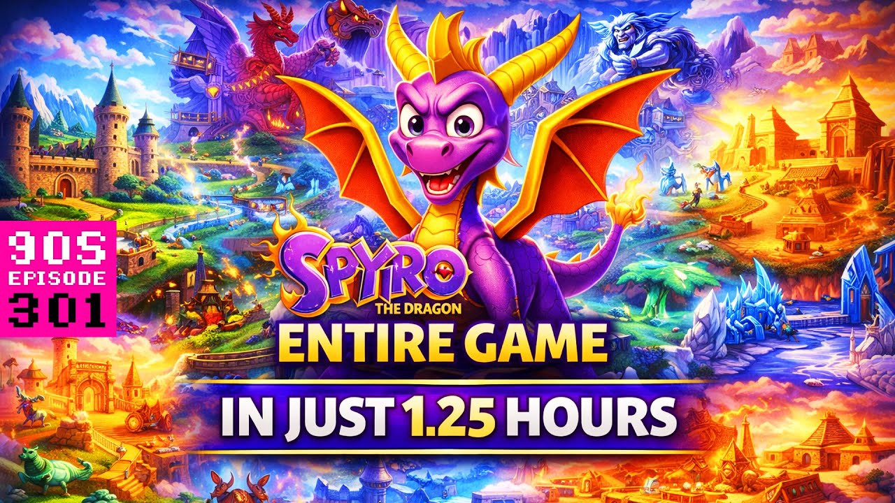 Spyro the Dragon (Playstation, 1998) - Entire Game in Just 1,25 Hours