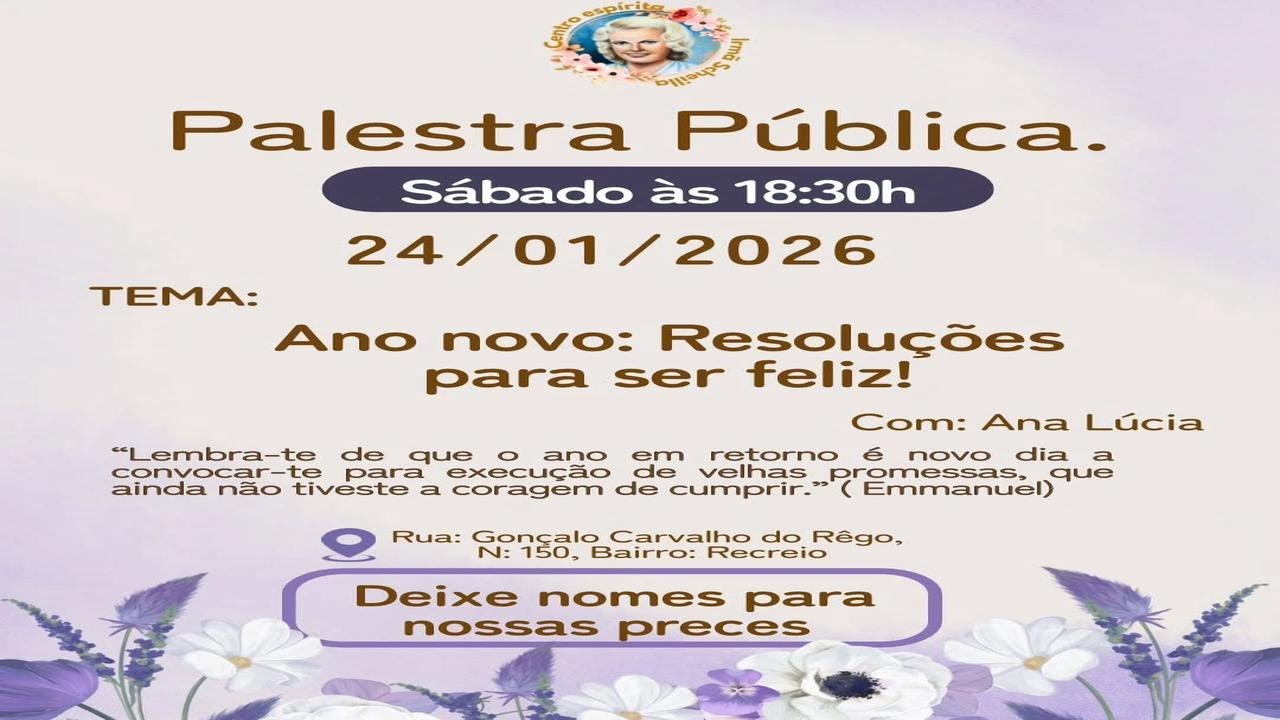 Palestra pública: Ano novo: Resoluções para ser feliz!