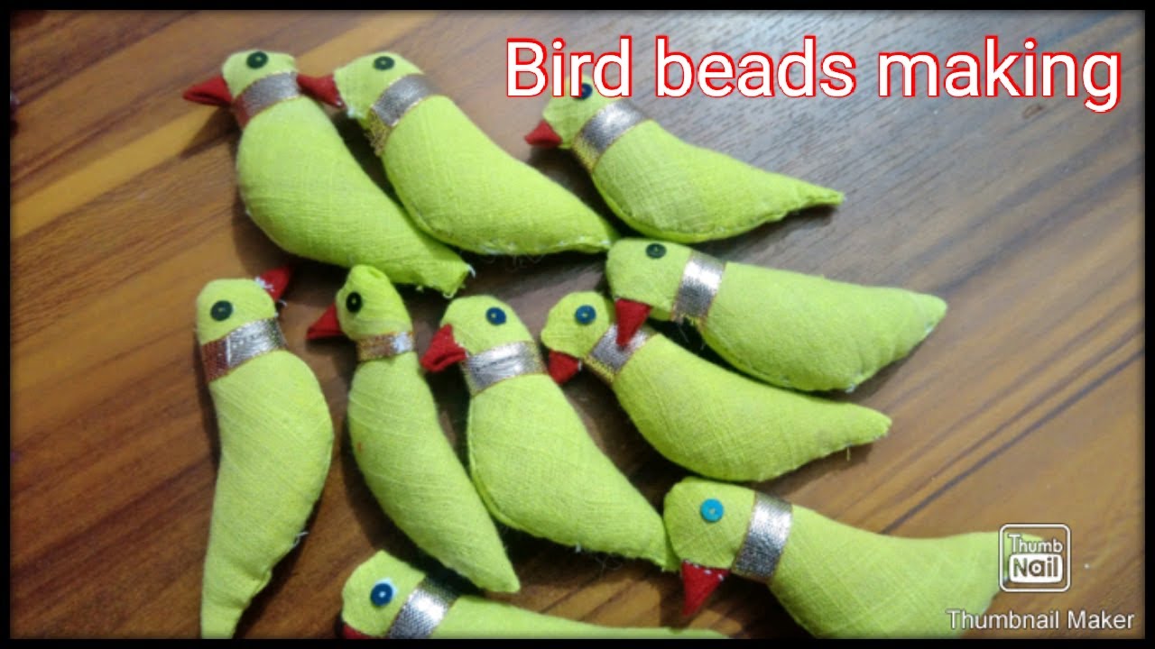 How to make Bird Beads with fabric / Rajasthani Bird making / how to make parrot with cloth