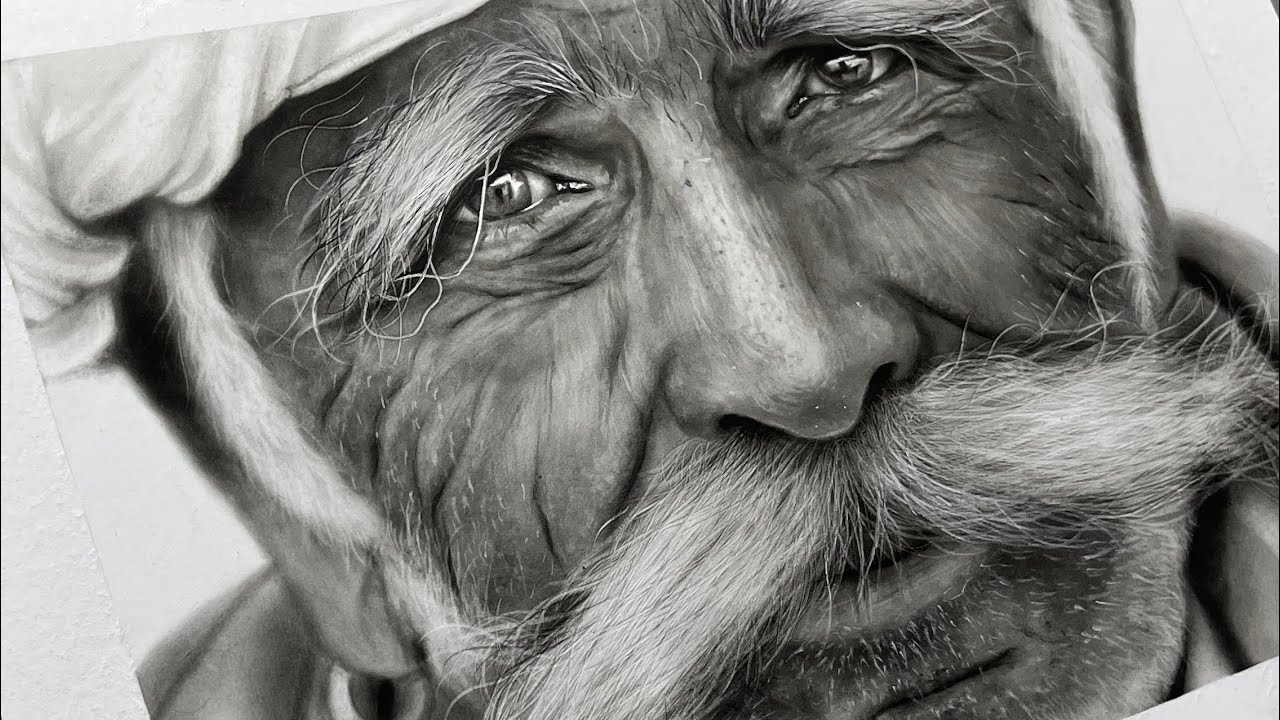 Hyperrealistic Old Man Tutorial | Charcoal Drawing | PART 4