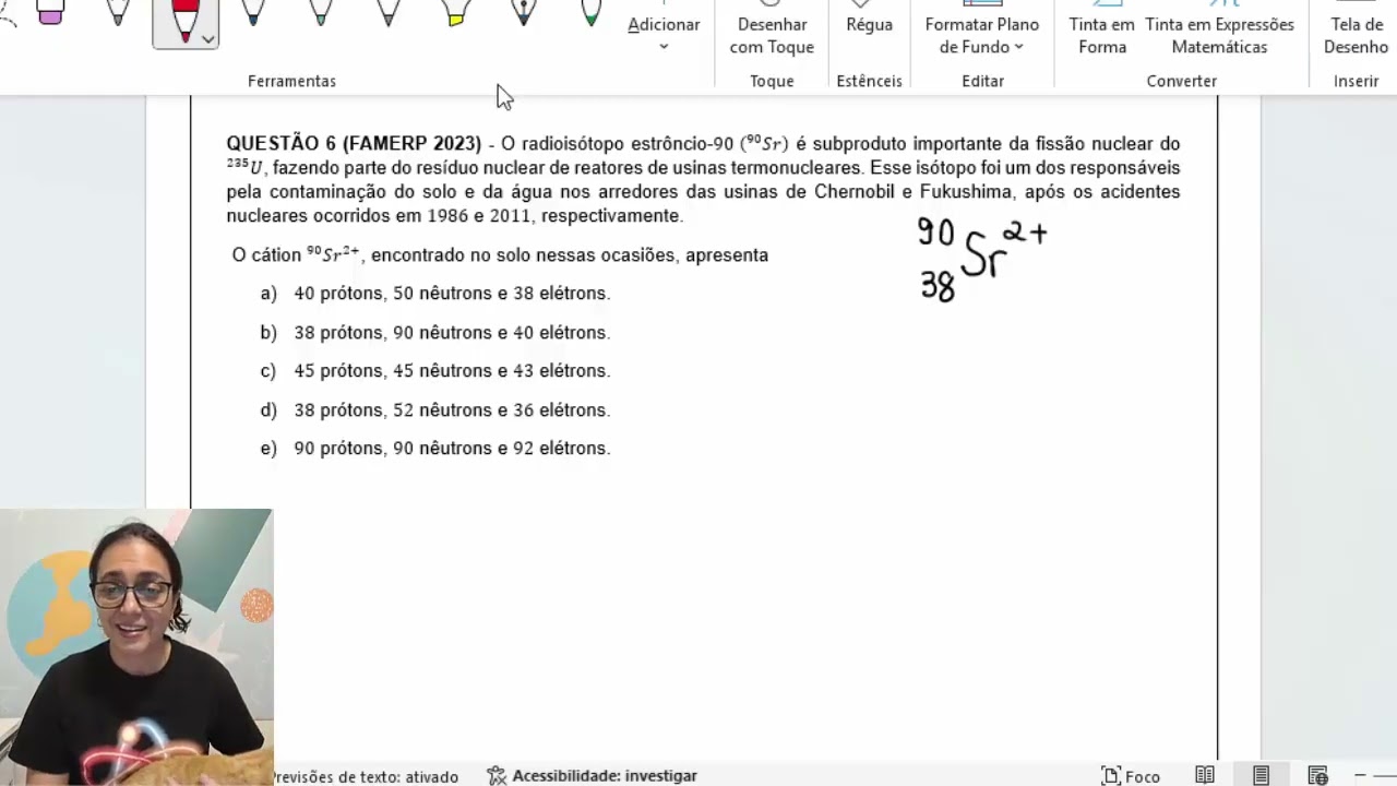 006 -  FAMERP 2023 | PARTÍCULAS SUBATÔMICAS | 100 questões para revisar química | Química Geral 2.