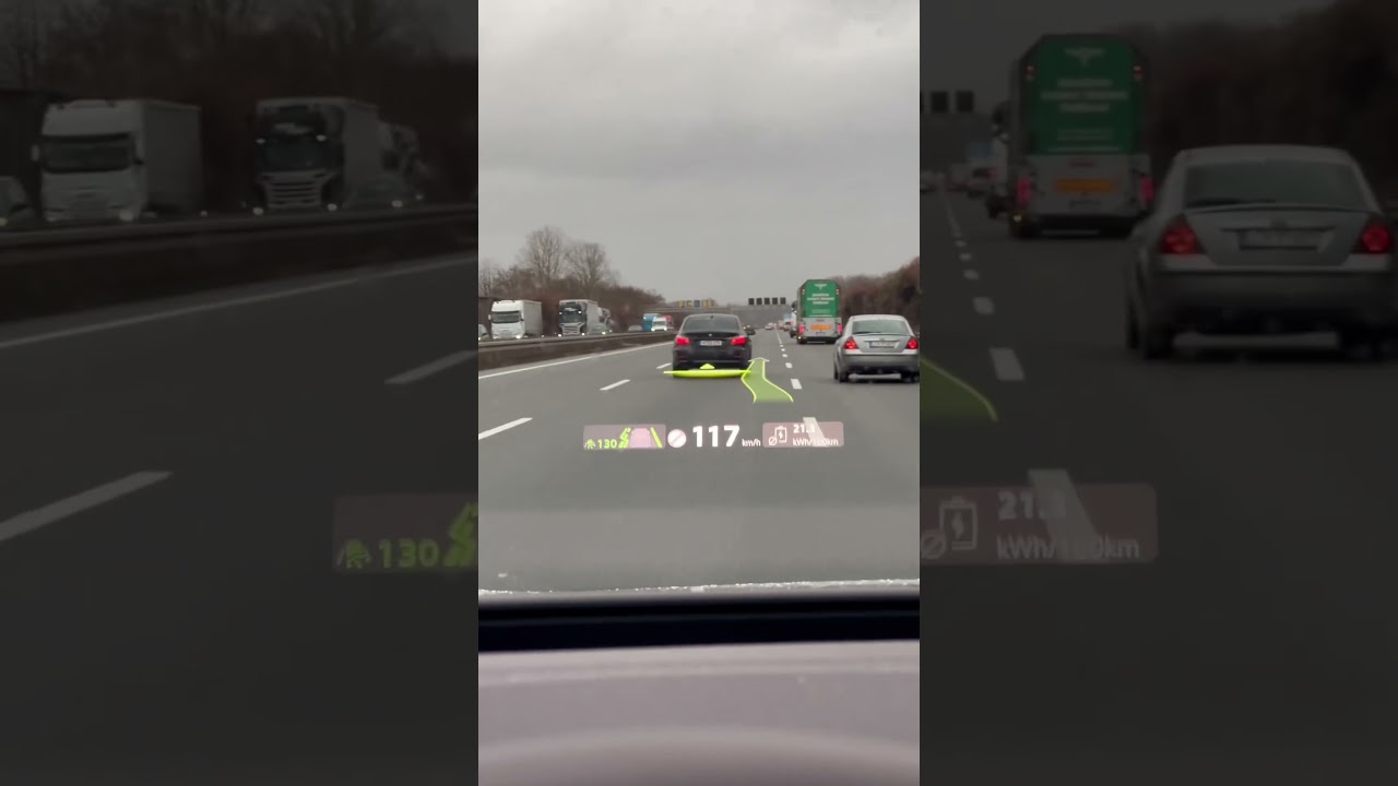 Volkswagens Travel Assist on the Augmented Reality Head-Up Display at the ID.7 Tourer #id7 #id7gtx