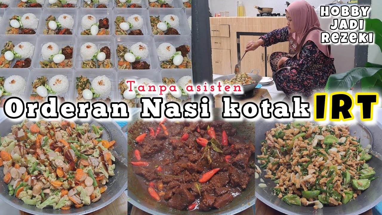 ORDERAN NASI KOTAK TANPA ASISTEN//HOBBY JADI REZEKI #nasibox#semurdaging#capcaysayur#osengtempe#irt