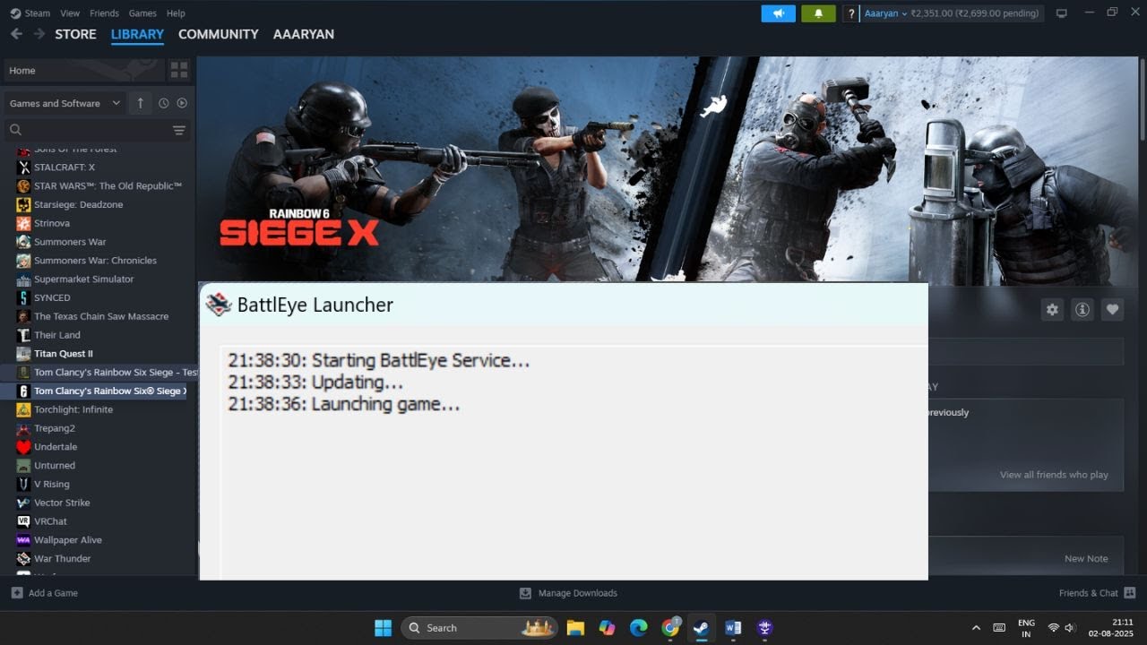 How to Fix  Rainbow Six Siege X BattlEye Launcher Error Failed To Start BattlEye Service On PC