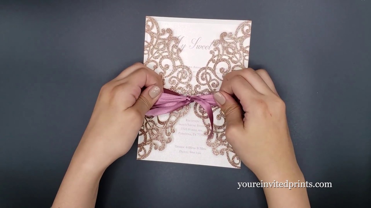 How To Tie a Bow On An Invitation - The Non-Professional Way - For Beginners - The Easy Way