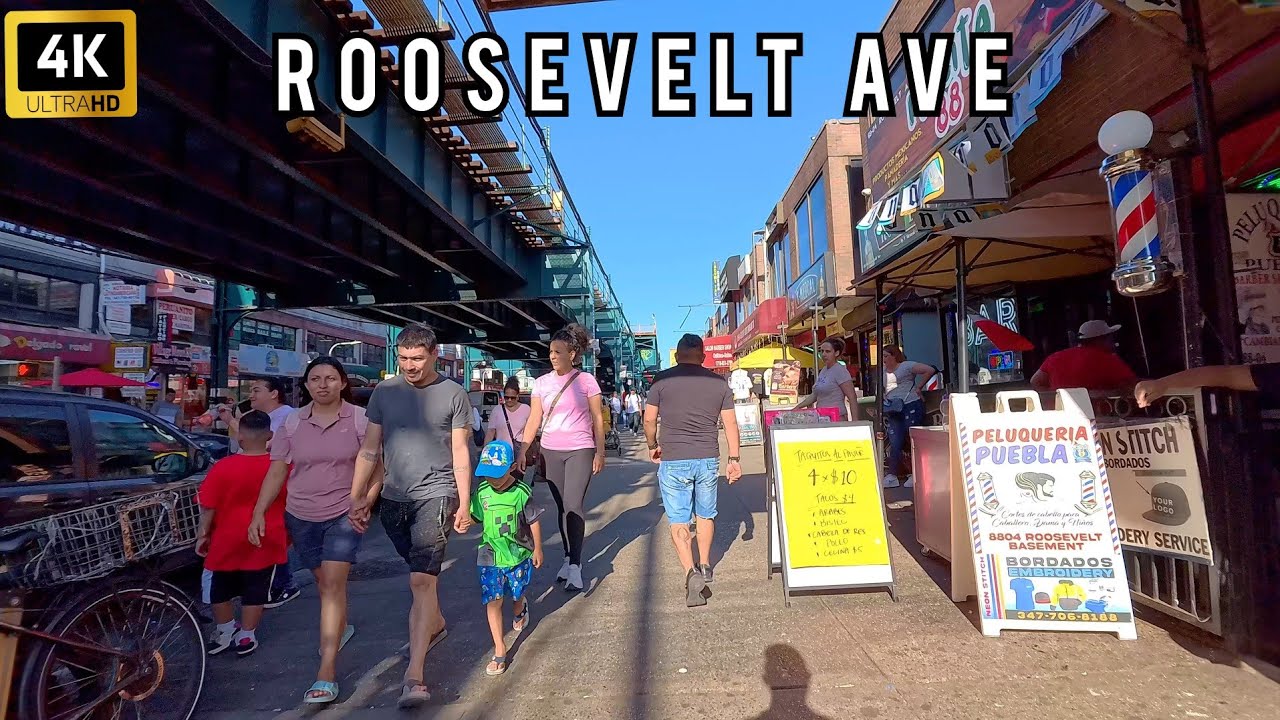 ⁴ᴷ⁶⁰ Walk in New York | Roosevelt Ave, Queens | Jackson Height 74th St - 89th St