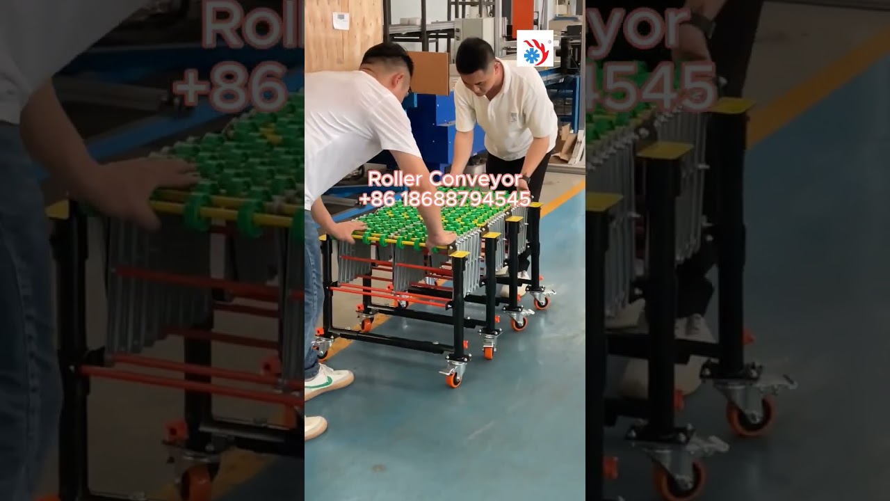 Skate wheel flexible roller conveyor #rollerconveyor#conveyorsystems #conveyor #conveyorbelt