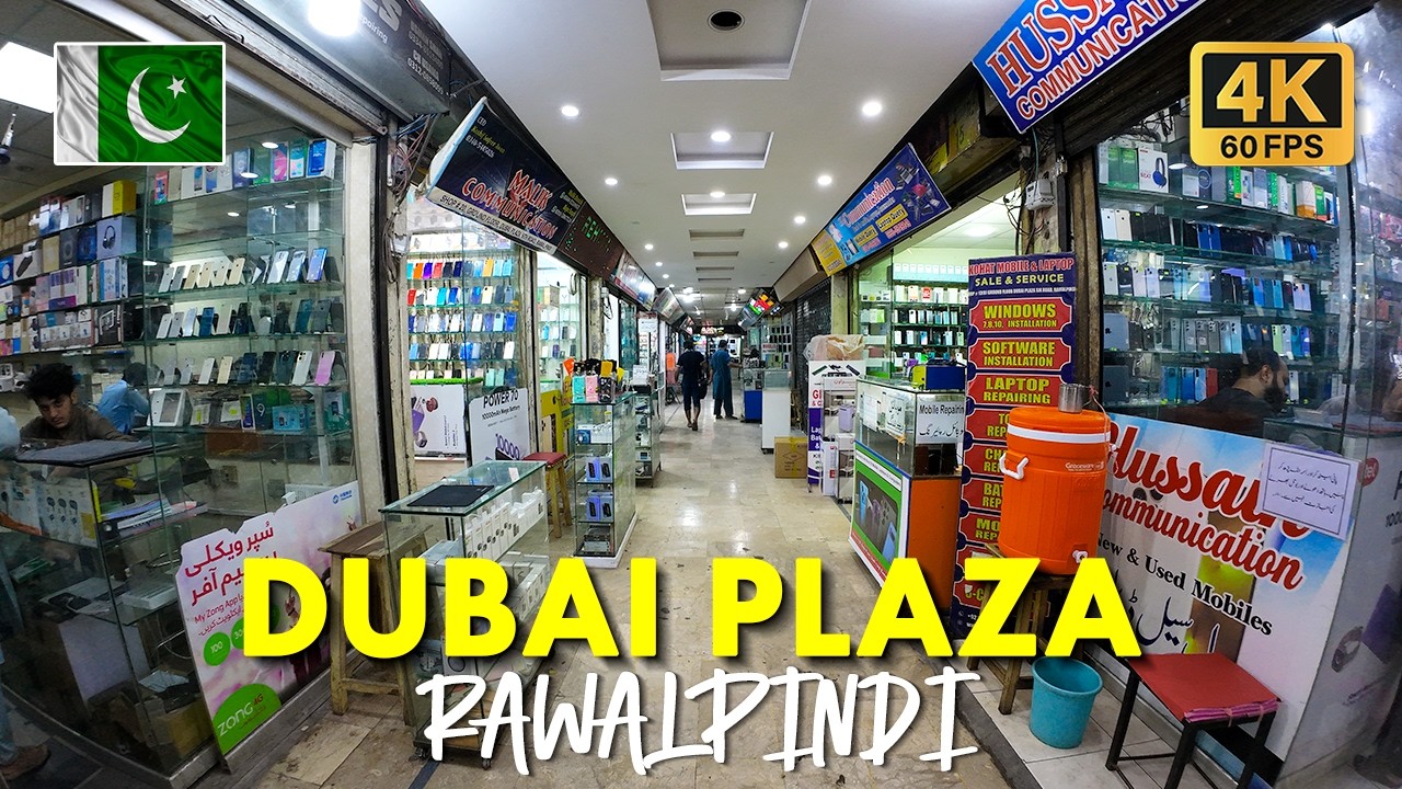 🇵🇰 Dubai Plaza Rawalpindi: Walking Tour of 6th Road, Computer Shops and Market Life in 4K