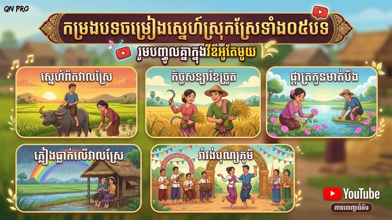 ជ្រើសរើសពិសេស៖ កម្រងបទចម្រៀងឆ្លងឆ្លើយបែបស្រុកស្រែ ៥ បទពិរោះៗ (Non-Stop Khmer Rural Duet Songs)