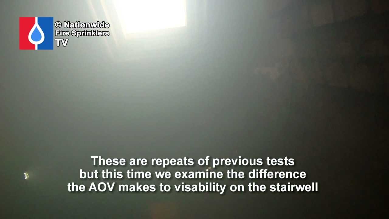 Nationwide Fire Sprinklers - Smoke Travel Test with separation removed with aov in operation